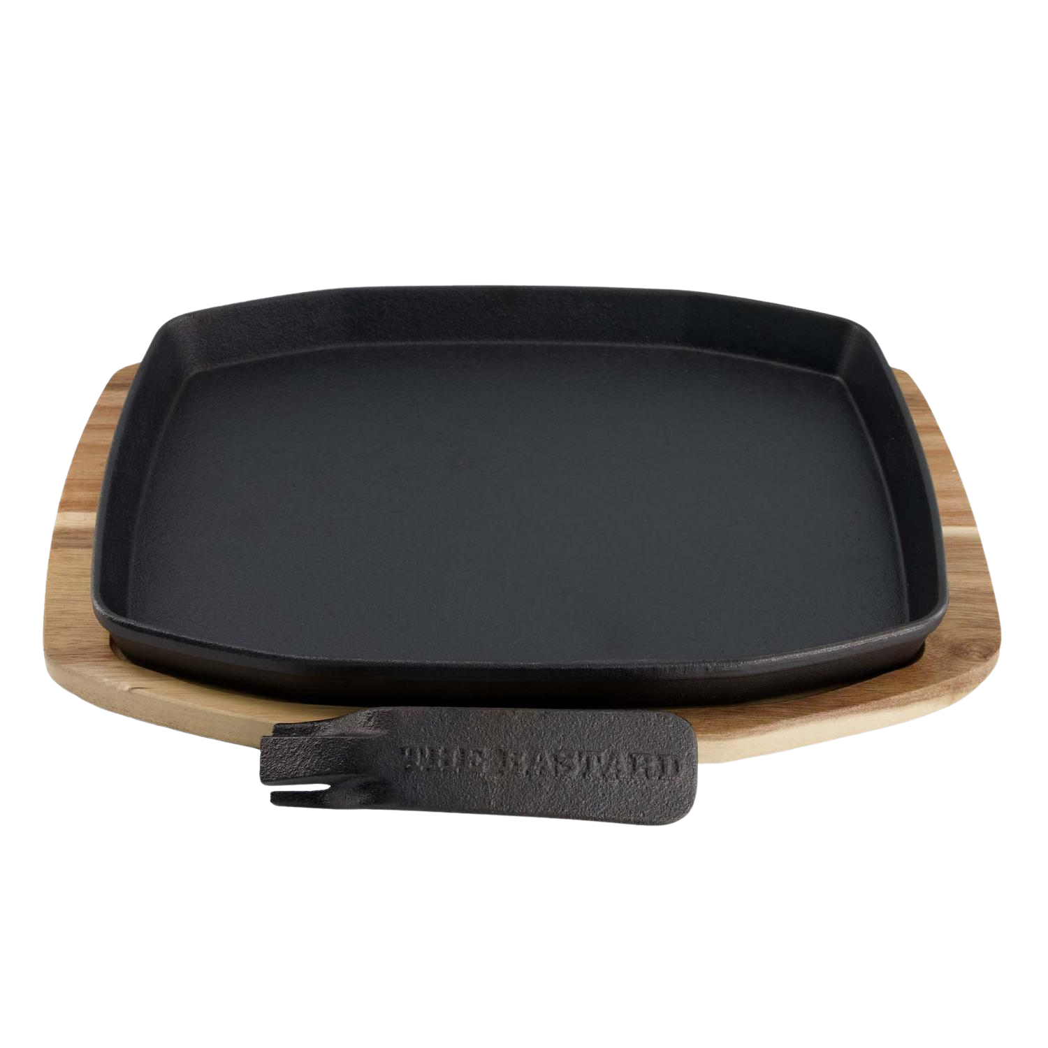 The Bastard Sizzling Plate & Holder Cast Iron 24x32 cm