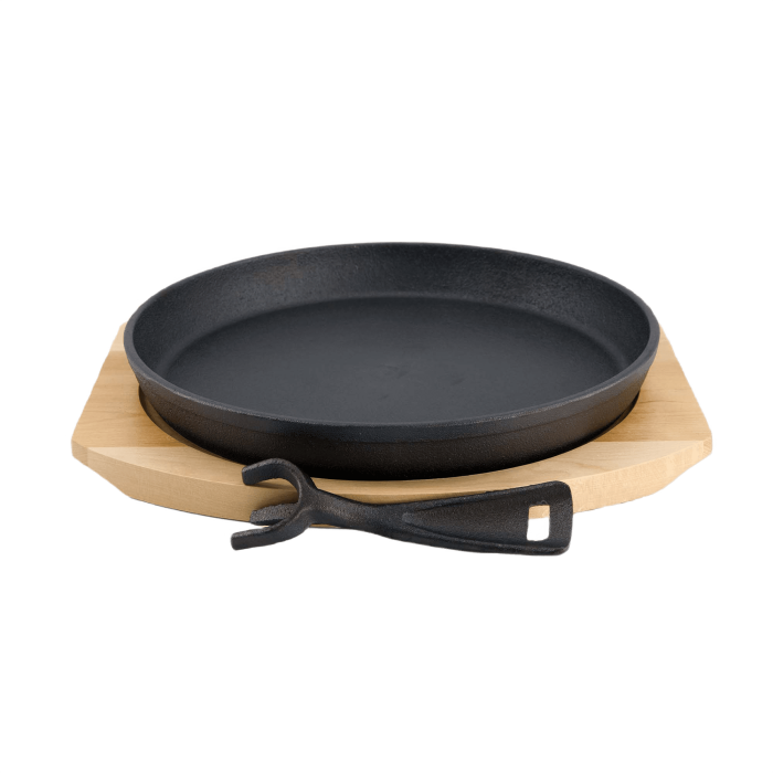 Cast Iron Sizzling Plate & Holder